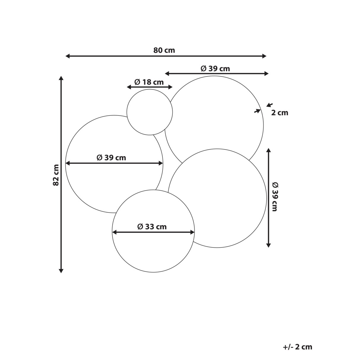 Lustro ścienne CLAIS Srebrny