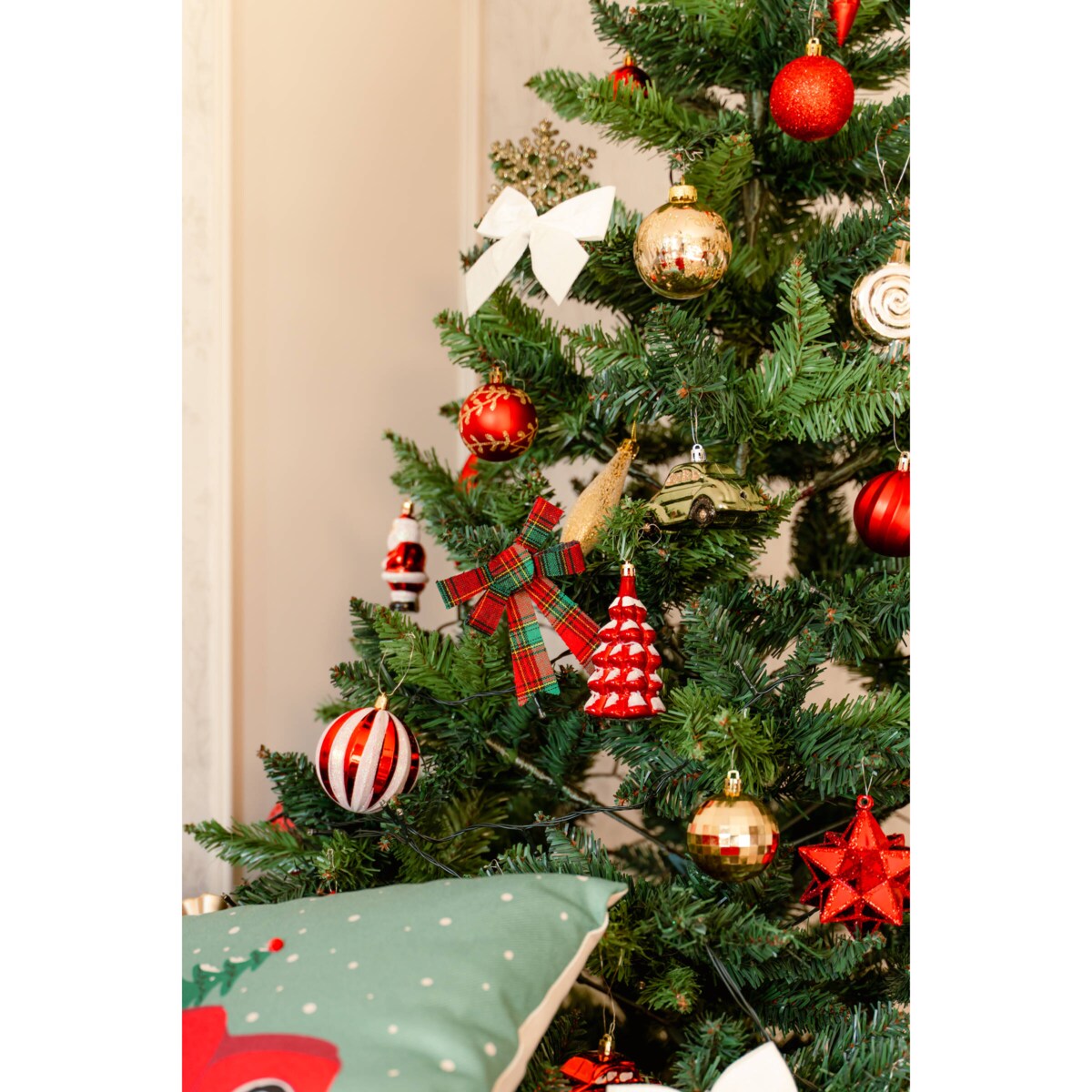 Kokardy ozdobne w szkocką kratę, 10 x 12 cm, 3 szt.