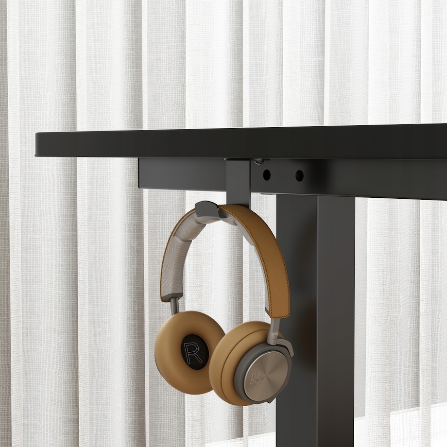 Biurko Elektryczne Podnoszone Czarne 120 cm Regulowane Wysokości 72-118 cm