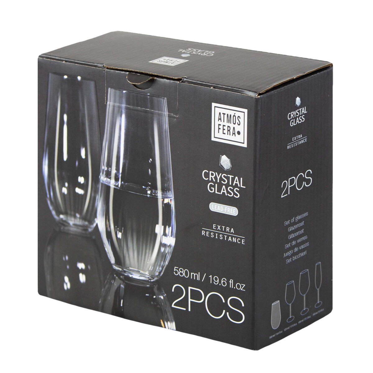 2X Szklanki Do Napojów Drinków Soku Kryształ Szklane Ozdobne 580 Ml