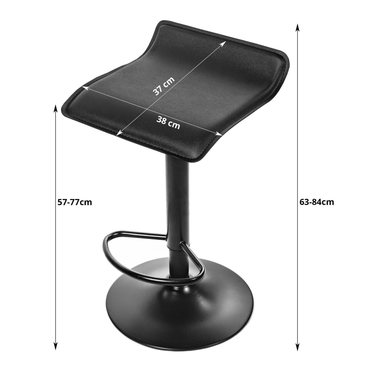 Hoker Do Jadalni Kuchni Baru Wysoki Fort - Ekoskóra Czarny / Baza Czarna