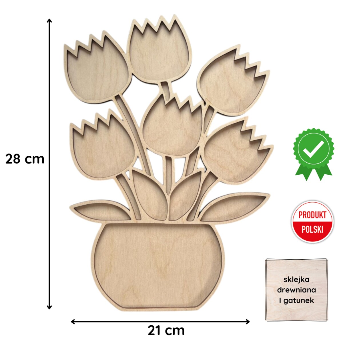 Sensoryczna wysypywanka wiosenna TULIPANY XXL kwiaty drewniana