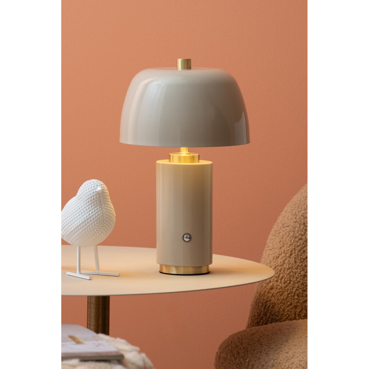 Lampa stołowa grzybek FREYA, bezprzewodowa, Ø 18 cm