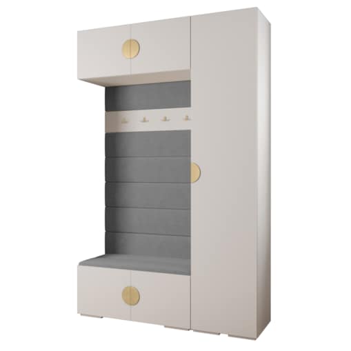Garderoba do przedpokoju INOVA 4 Z19 biały+złoty+manila16