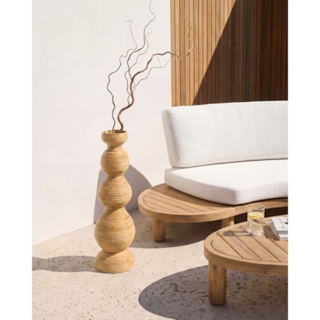 Wazon dekoracyjny GERACE Rattan 70 cm Naturalny