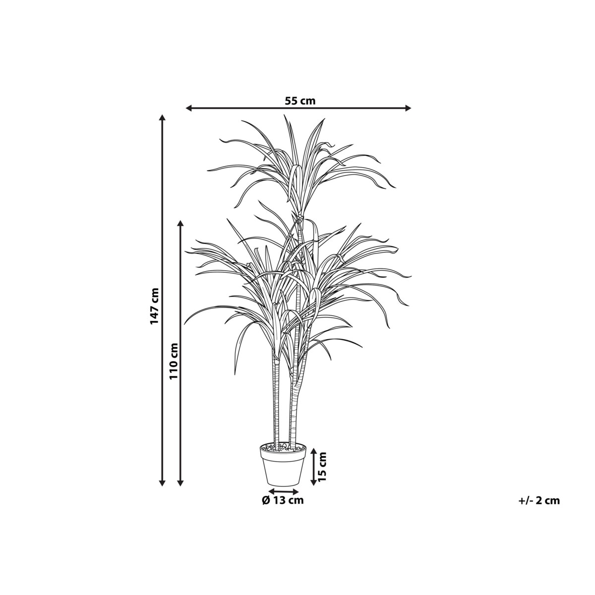 Sztuczna roślina doniczkowa 147 cm DRACAENA ANITA