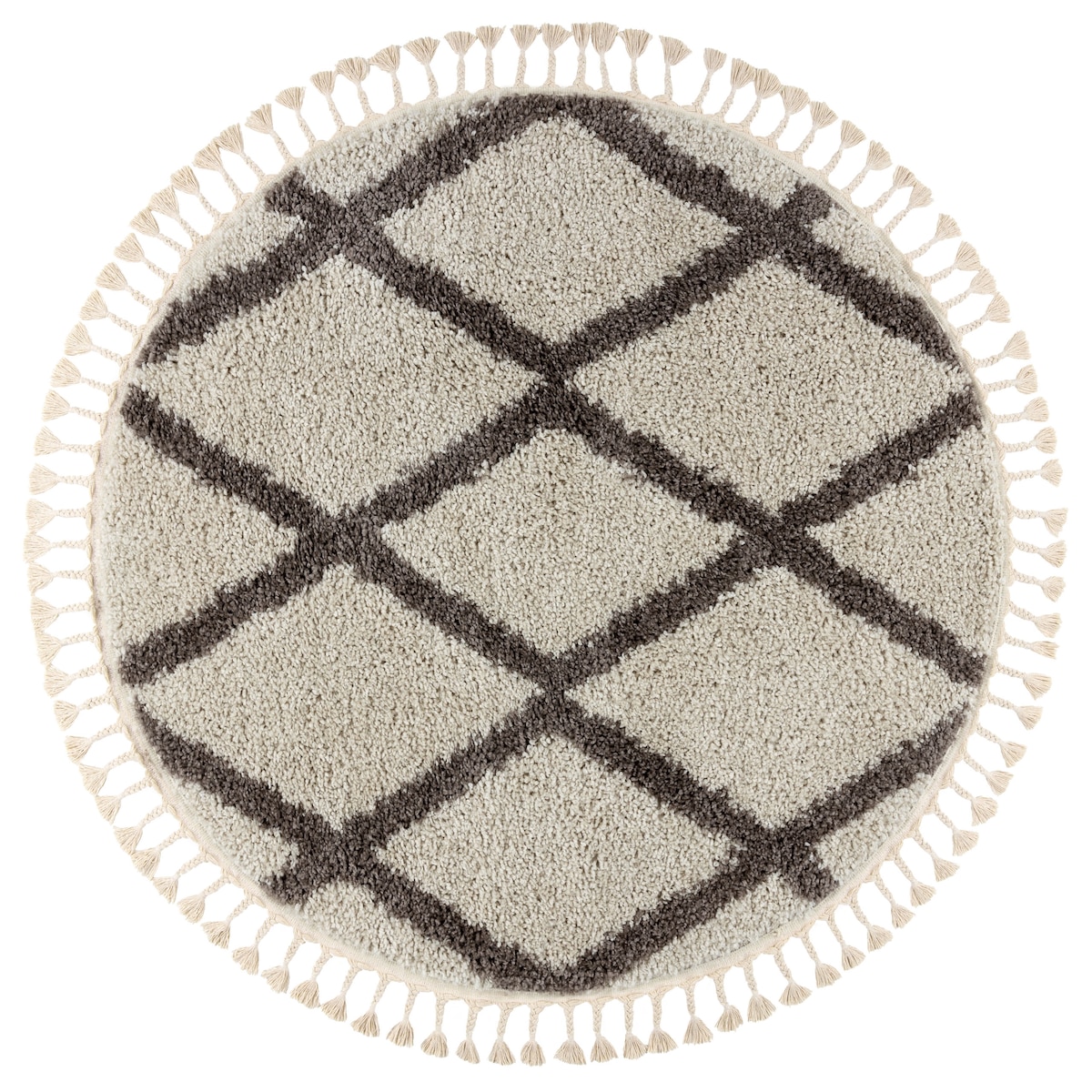 Dywan BERBER TROIK koło krem Frędzle koło 120 cm