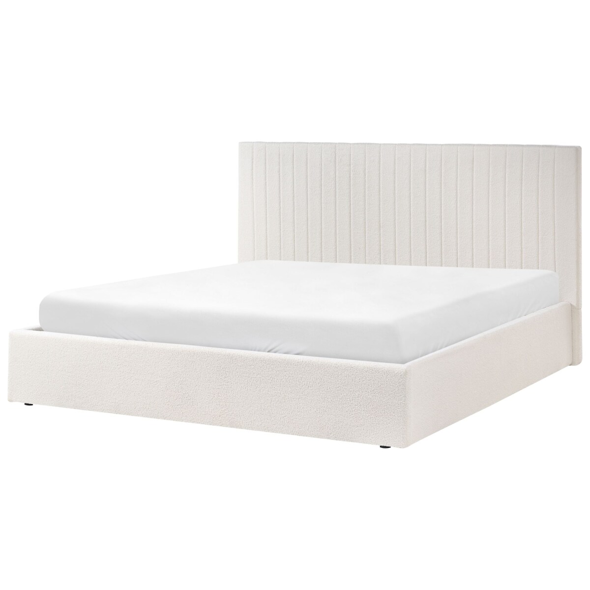 Łóżko z pojemnikiem Boucle VION 180 x 200 cm Złamana biel