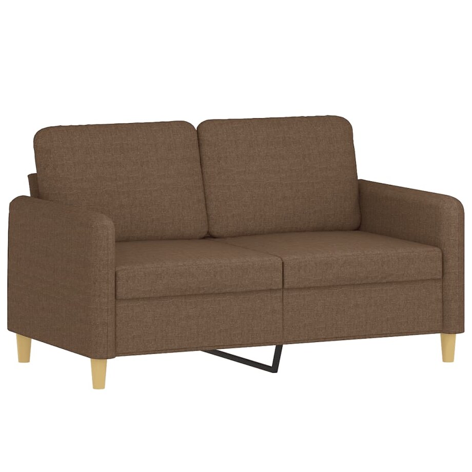 vidaXL 2-osobowa sofa z poduszkami, brązowa, 120 cm, tkanina