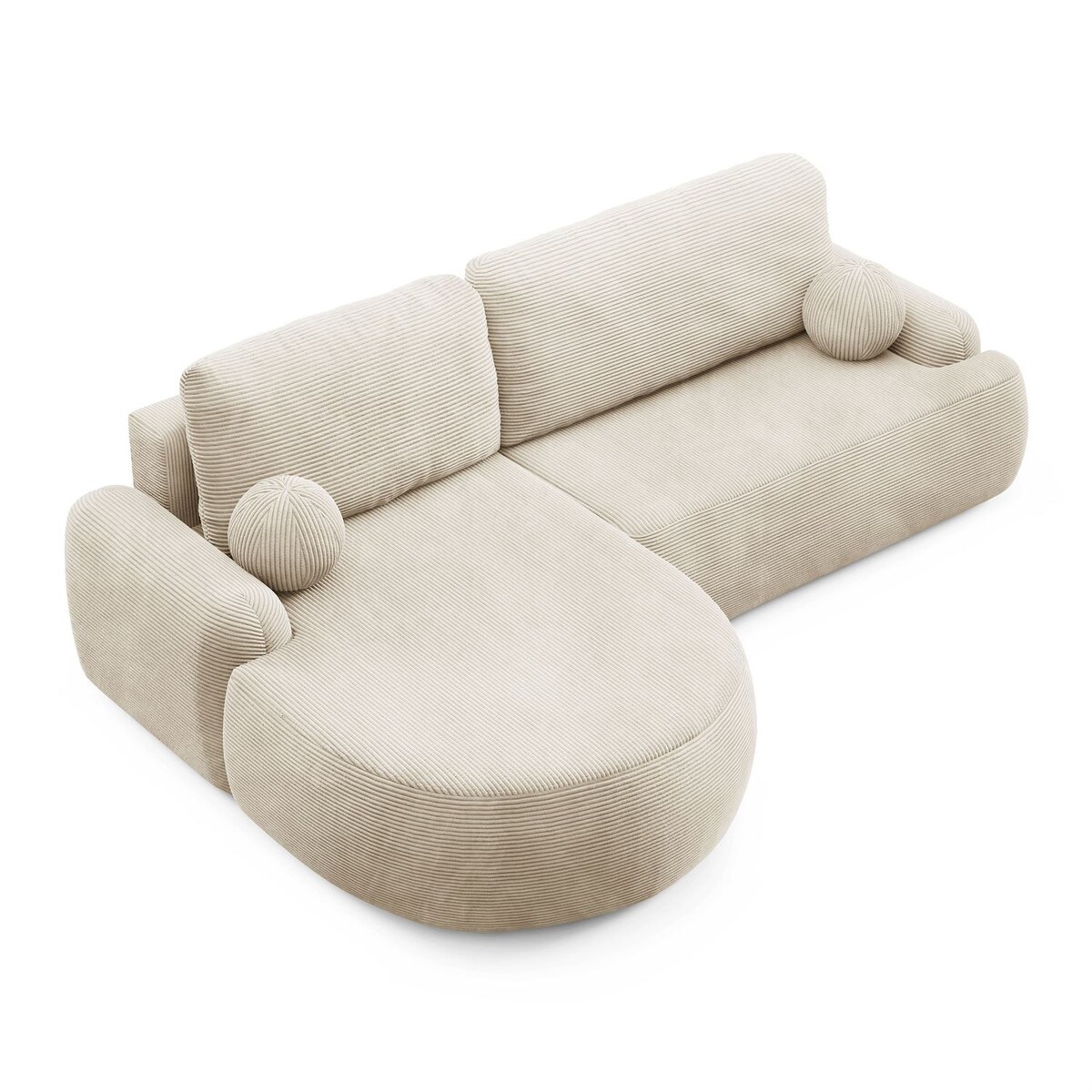 Zaokrąglony narożnik CLEO II z funkcją spania, wersja lewa, Poso 105