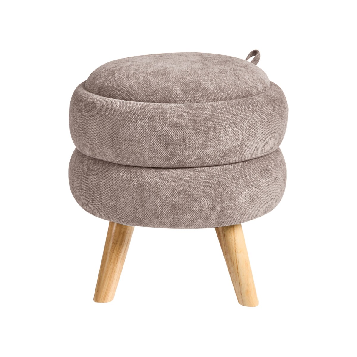 Puf ze schowkiem HAWLEY Szenil Beżowoszary 40 cm