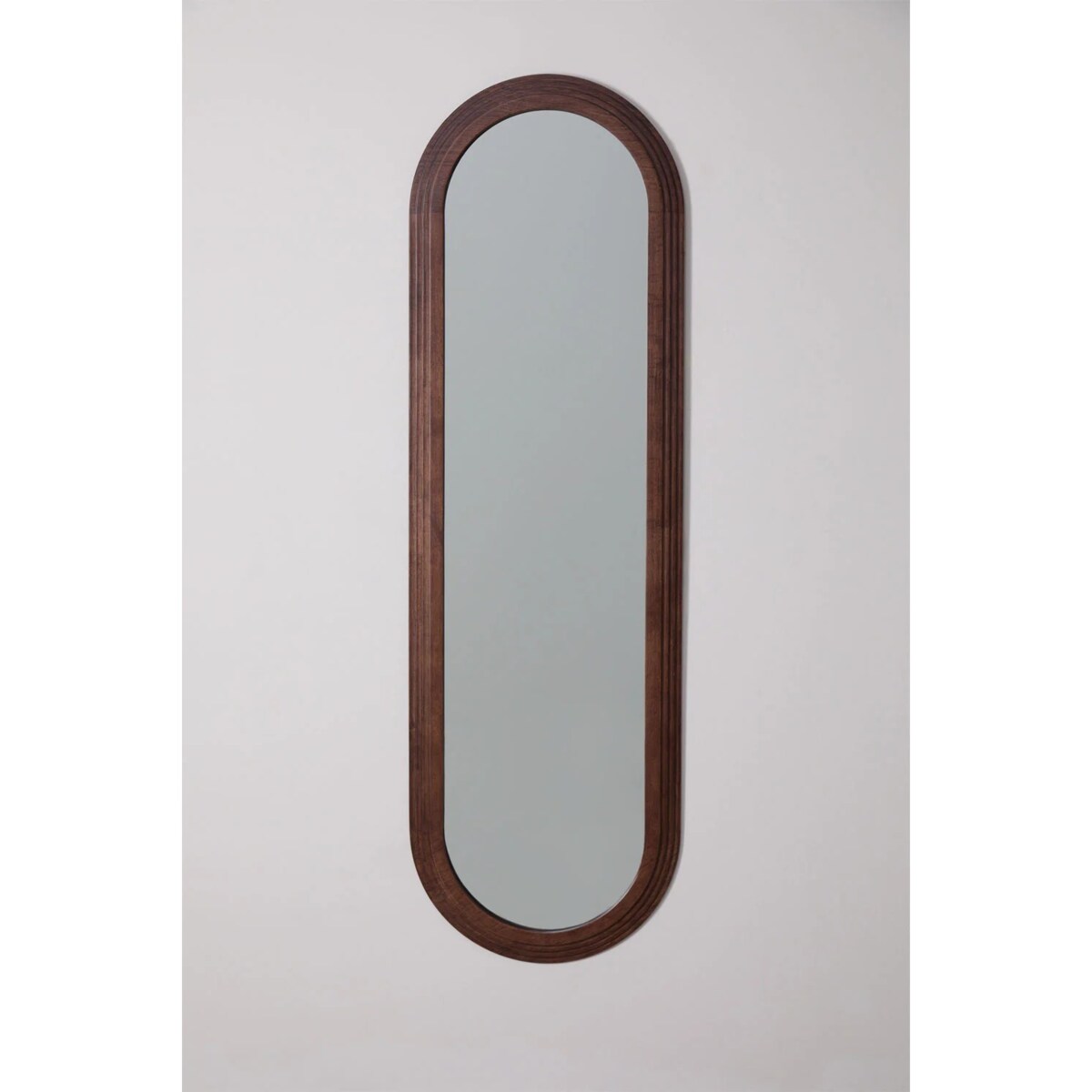 Owalne lustro ścienne z drewna dębowego 50x165 cm Munar