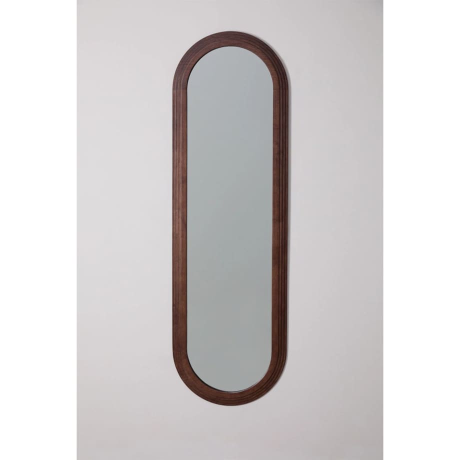 Owalne lustro ścienne z drewna dębowego 50x165 cm Munar