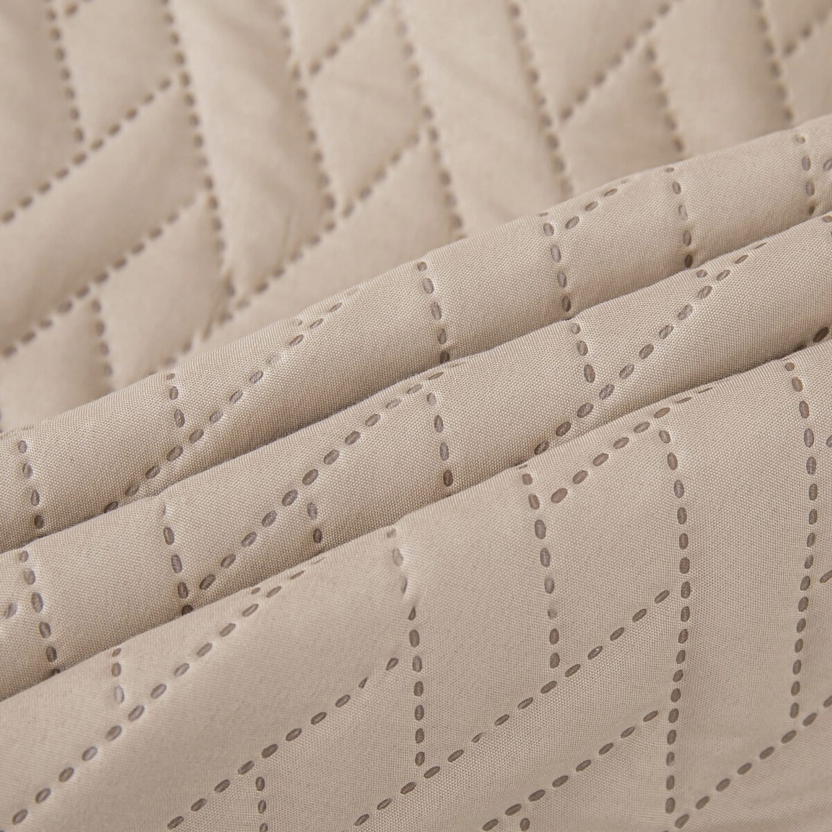 Narzuta na Łóżko 140 x 200 Pikowana Dash Beż Dwustronna Jednokolorowa