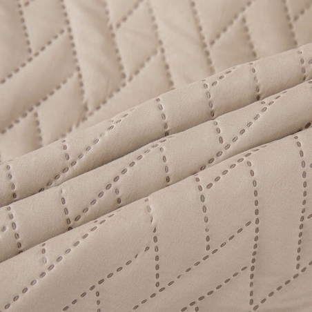 Narzuta na Łóżko 140 x 200 Pikowana Dash Beż Dwustronna Jednokolorowa