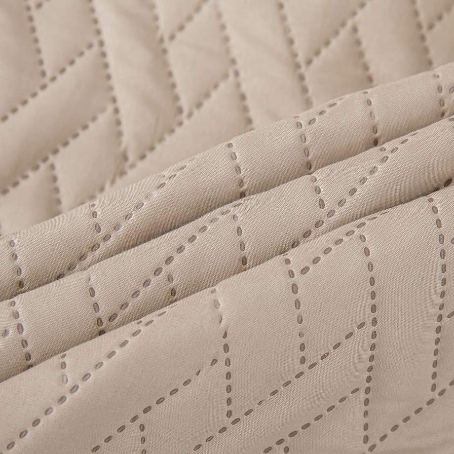 Narzuta na Łóżko 140 x 200 Pikowana Dash Beż Dwustronna Jednokolorowa