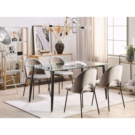 Stół do jadalni szklany 150 x 90 cm czarny TOTHAM