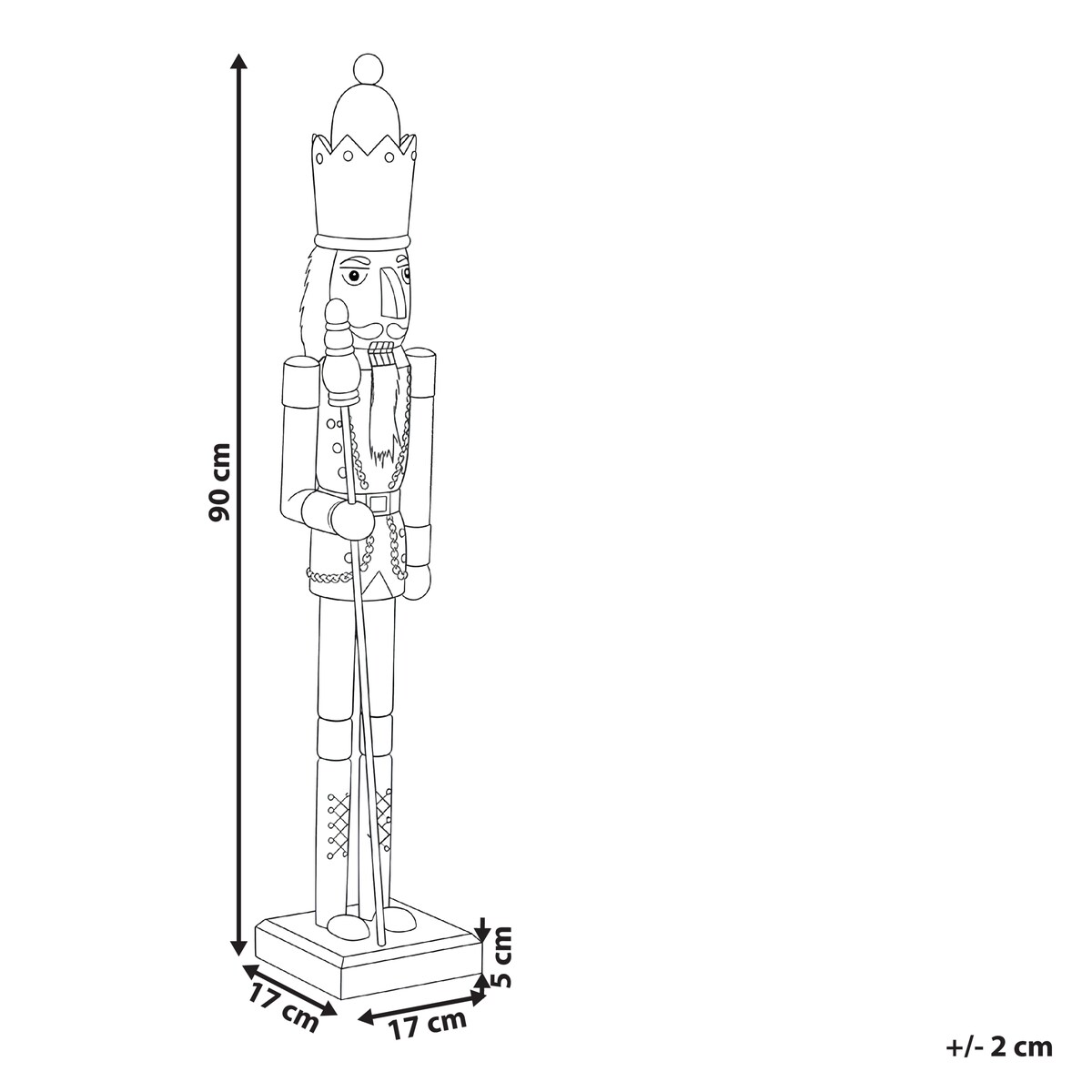 Figurka dekoracyjna MALARAN 90 cm Dziadek do orzechów Czerwony