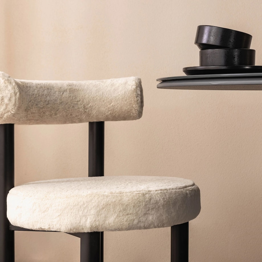 Krzesło do jadalni ecru/czarne nogi 75x58x81 cm PEDRITO - II, 2 szt.