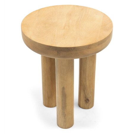 Stolik boczny z drewna mango Ø 50x60 cm GALLO brązowy