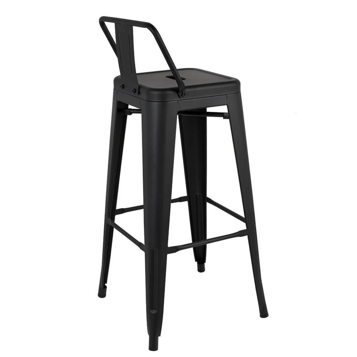 Krzesełko barowe Tower Back czarny hoker z oparciem