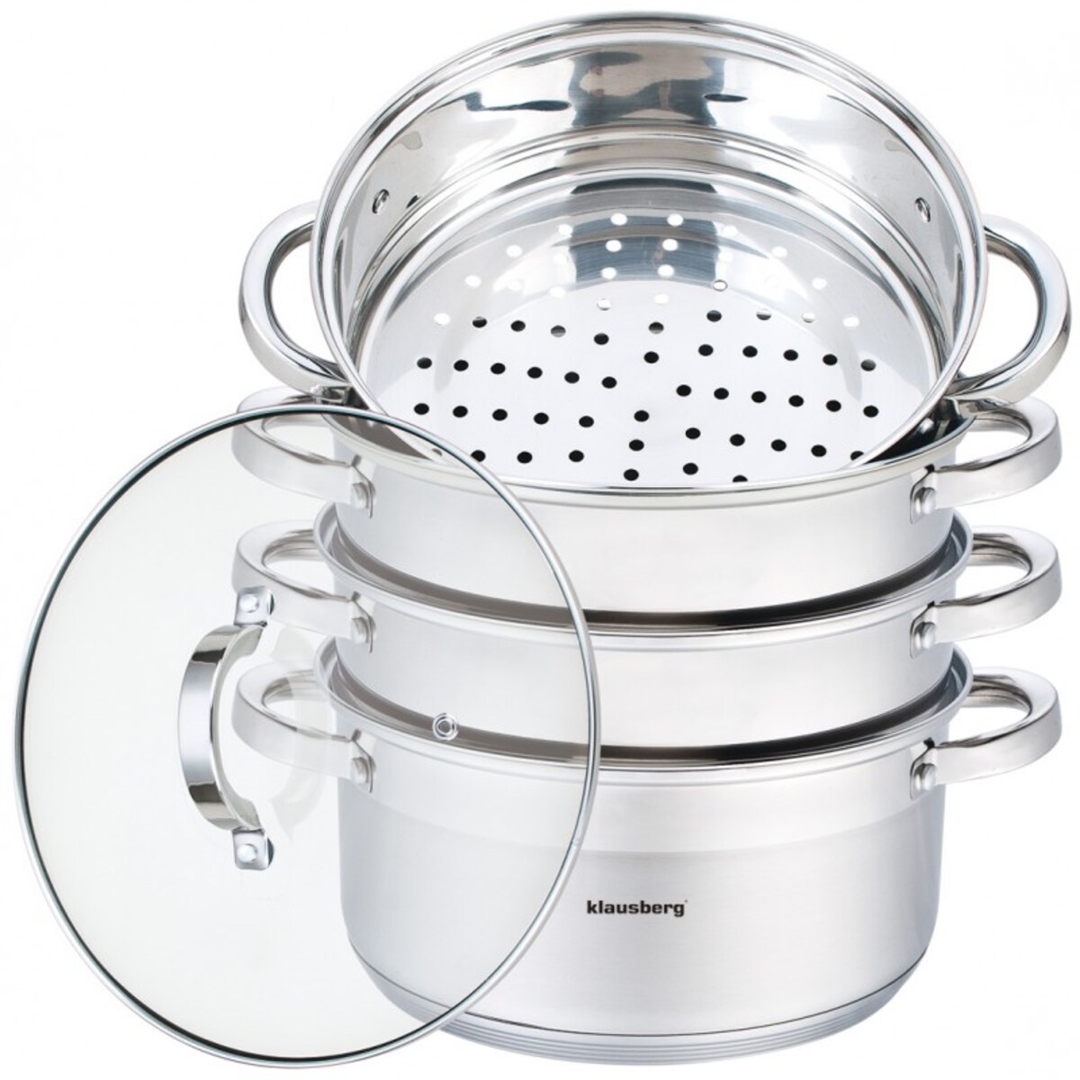 Zestaw garnków do gotowania na parze 24cm 5 ele garnki parowar KLAUSBERG