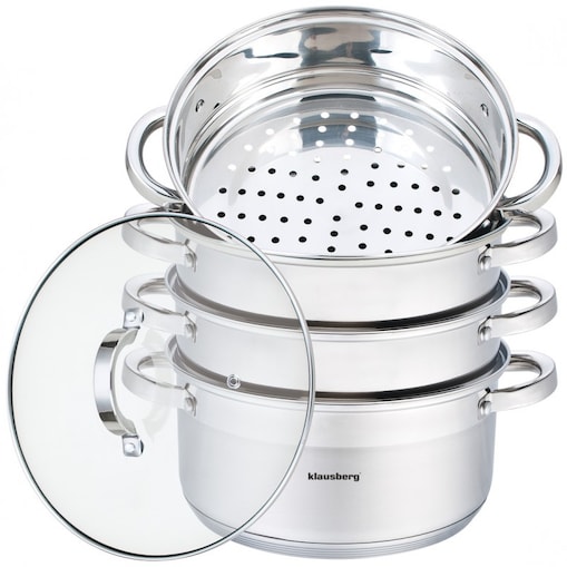 Zestaw garnków do gotowania na parze 24cm 5 ele garnki parowar KLAUSBERG