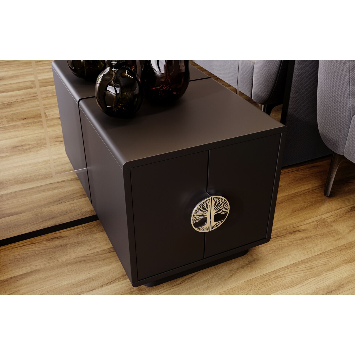 Czarna szafka nocna Dancan LOTTA