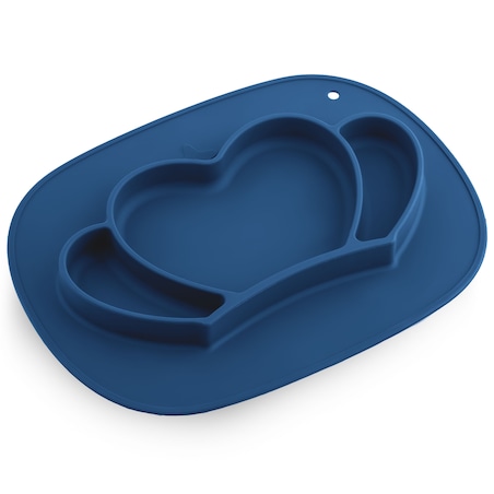 Talerzyk dla dziecka silikonowy do karmienia Korona niebieski Ricokids