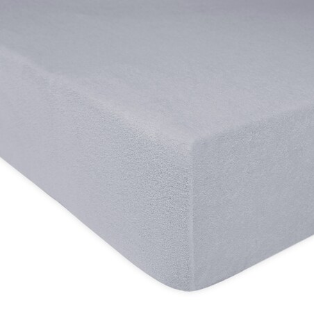 Prześcieradło z bawełny frotte z gumką 180x200 kolor popiel