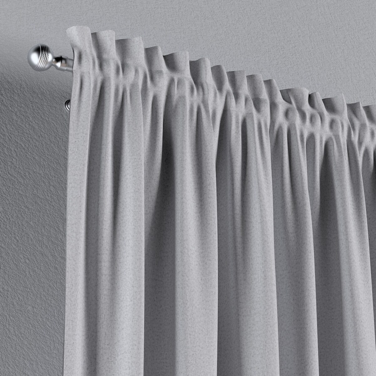 Zasłona na kanale z grzywką 1 szt. 130x245 jasny szary