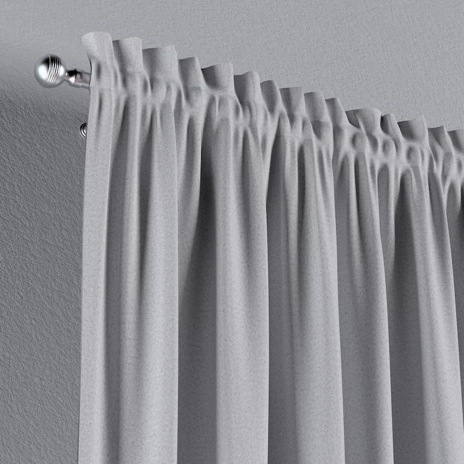 Zasłona na kanale z grzywką 1 szt. 130x245 jasny szary