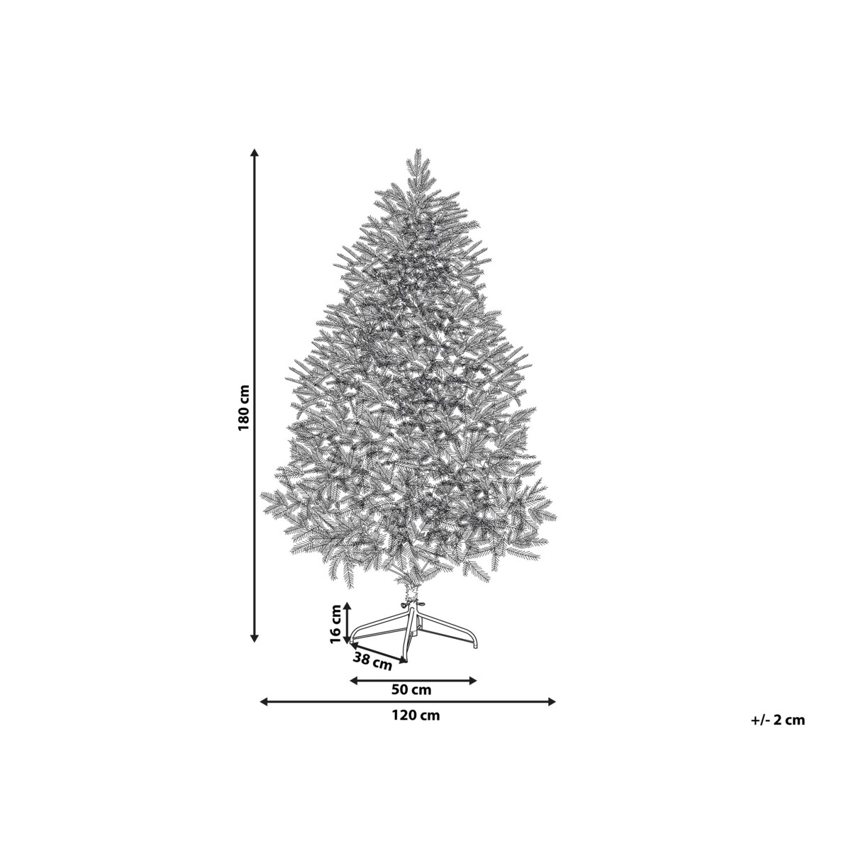 Ośnieżona sztuczna choinka 180 cm biała MASALA