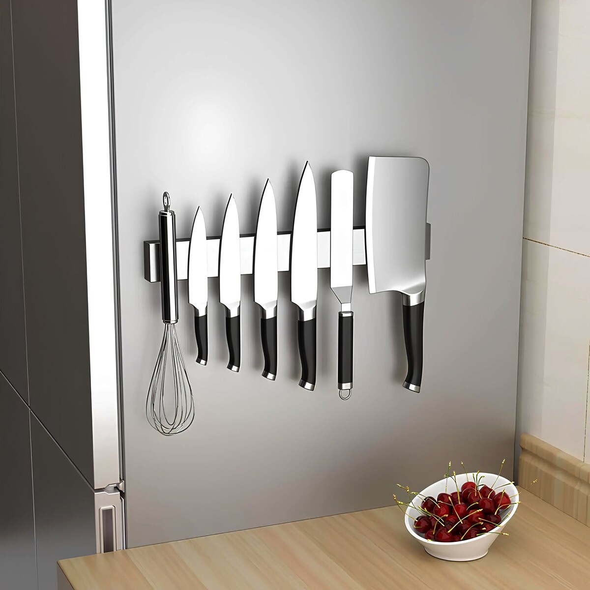 Listwa magnetyczna na noże japońskie 45 cm Stal nierdzewna Samoprzylepna Bez wiercenia