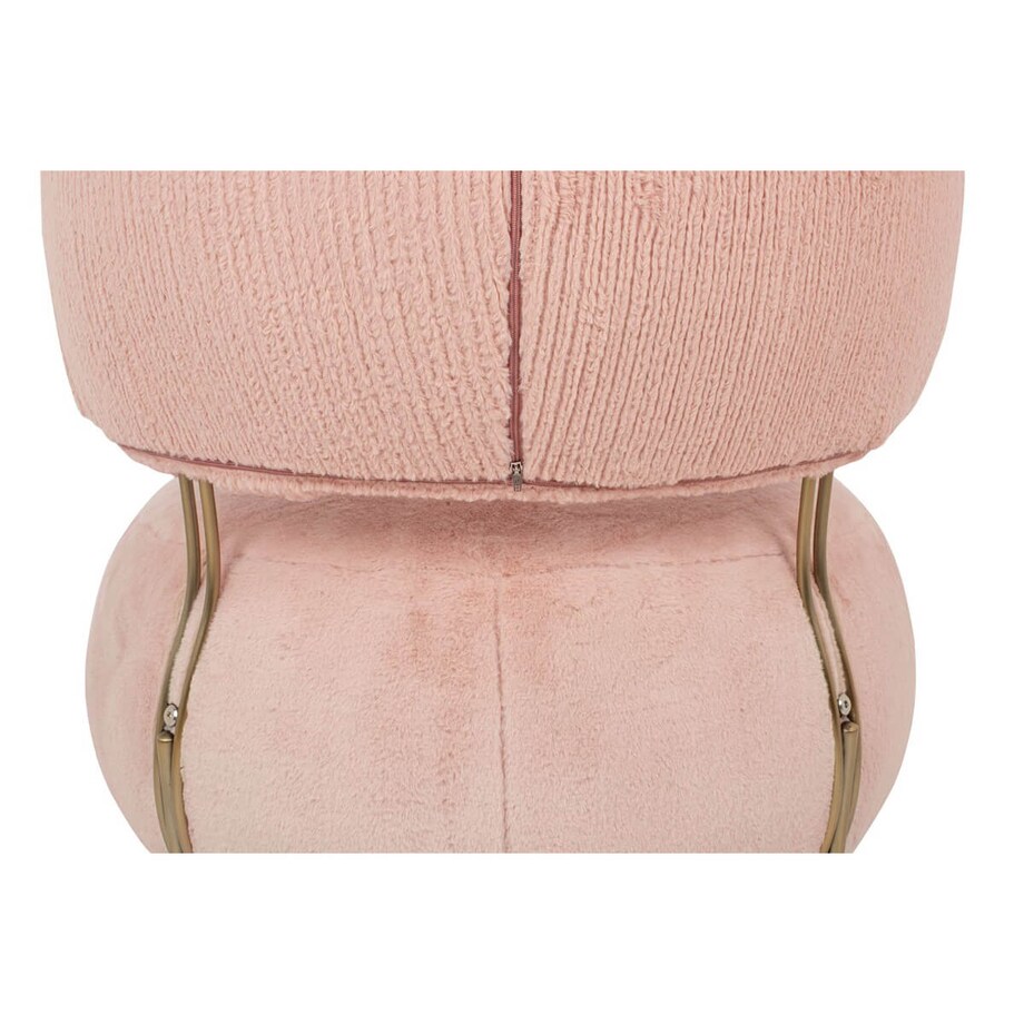 Tapicerowany fotel Low Teddy Pink różowy do sypialni, King Home