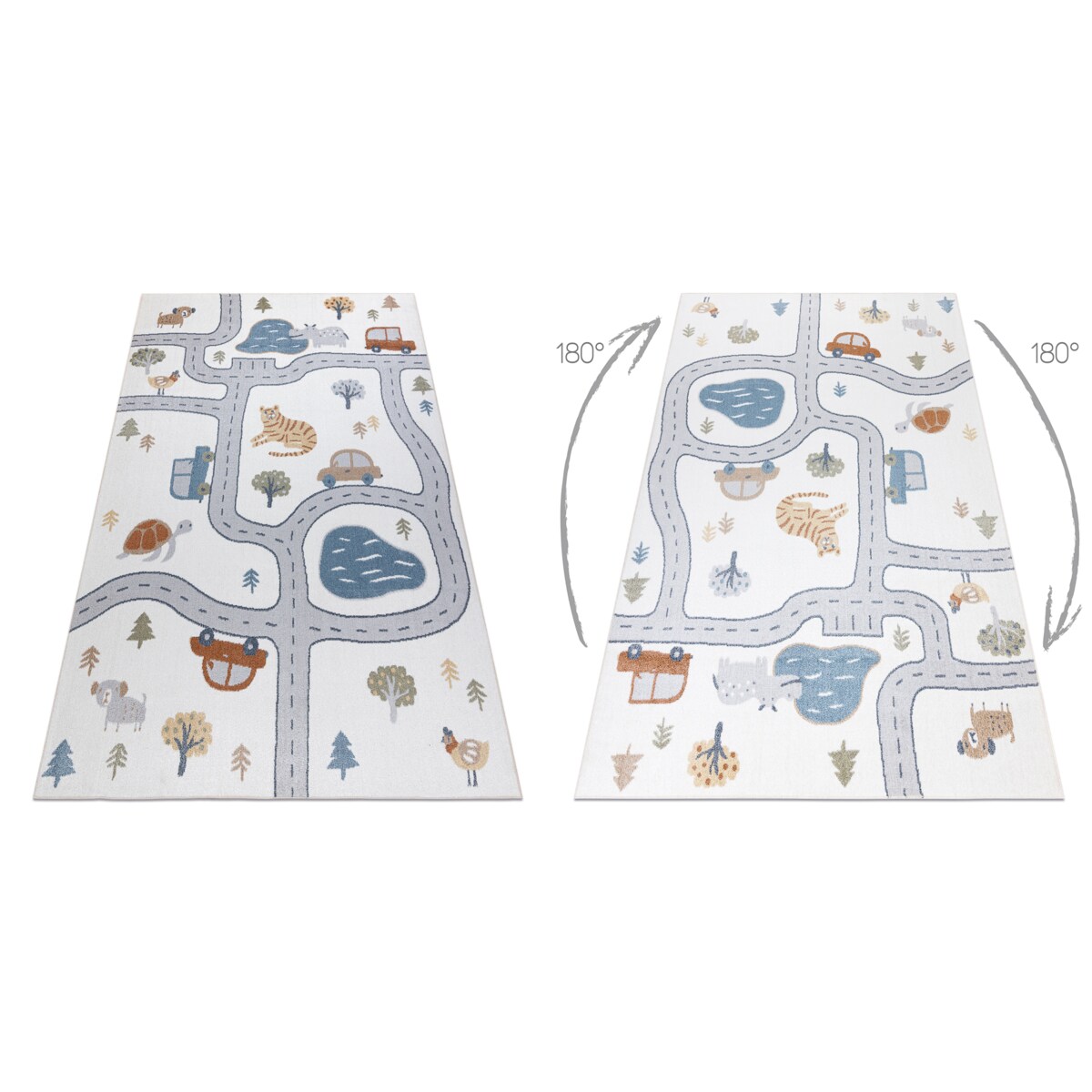 Dywan BONO 8283 Ulica, zwierzęta kremowy / 160x220 cm