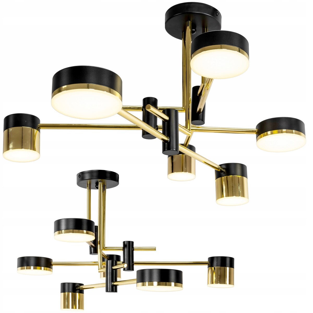 Lampa Sufitowa Wisząca Led Black Gold Czarna Złota