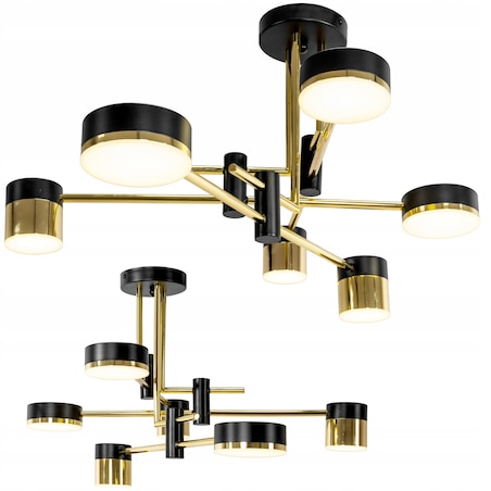 Lampa Sufitowa Wisząca Led Black Gold Czarna Złota