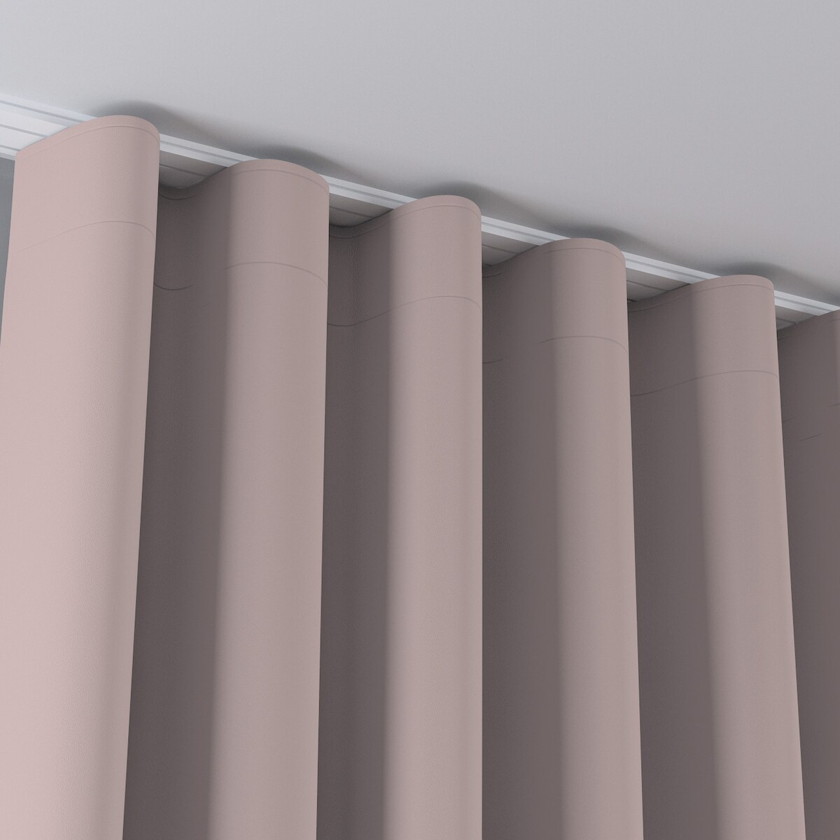 Zasłona na taśmie wave 130x245 różany beż