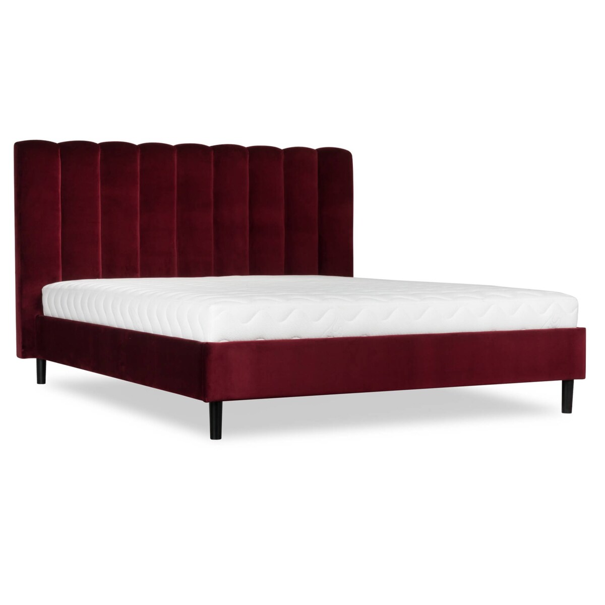 Łóżko Magnolia (180X200) w tkaninie Welur Bordowy