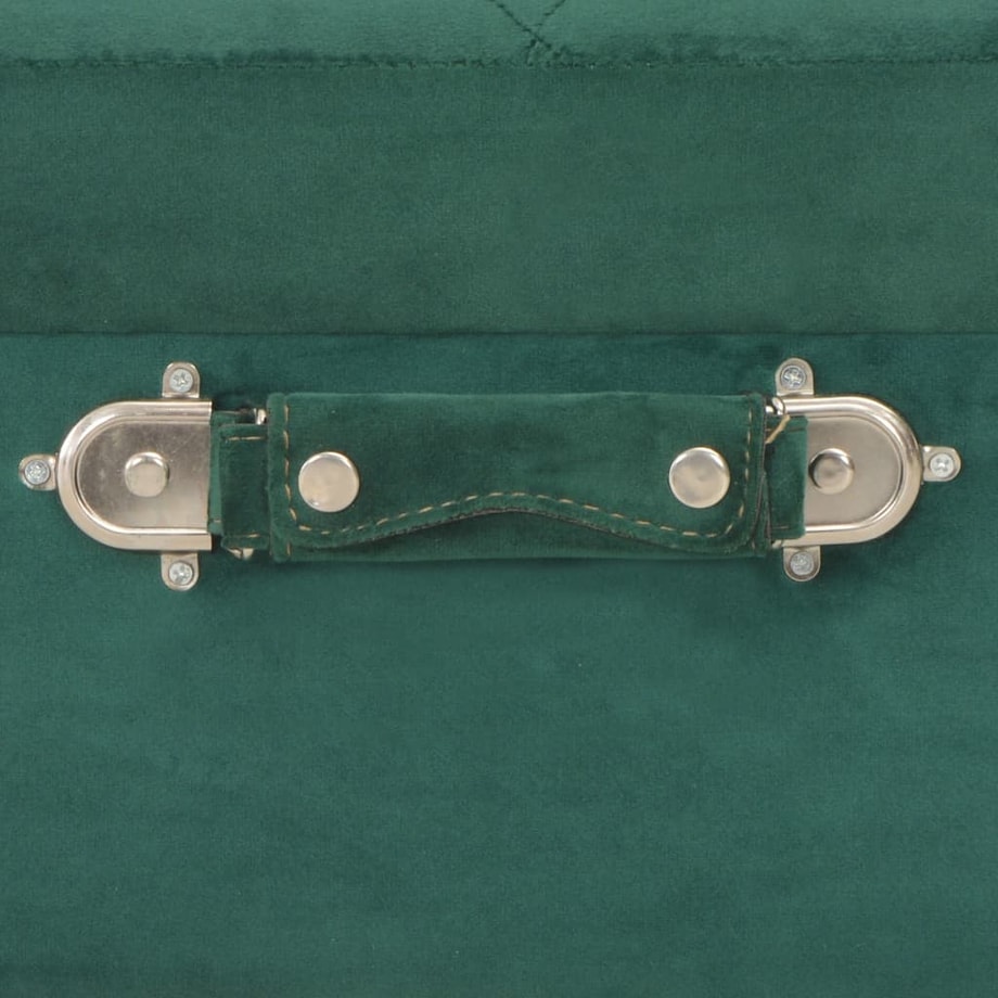 vidaXL Stołki ze schowkami, 3 szt., zielone, aksamitne