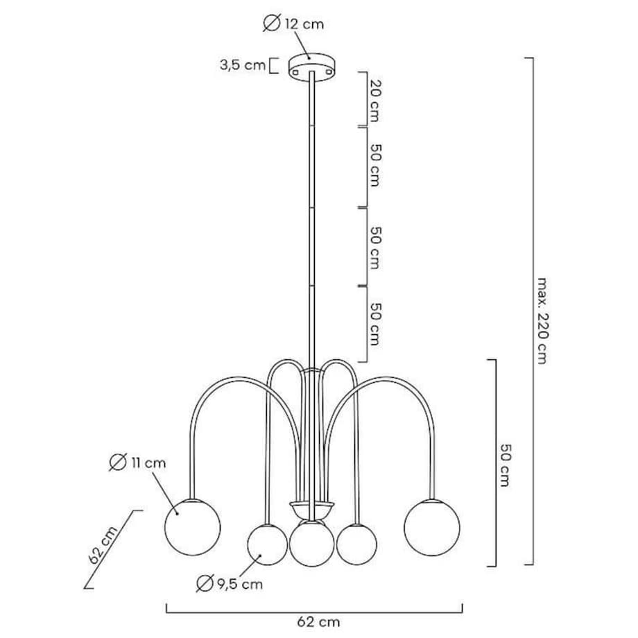 Żyrandol salonowy Neri MSE010100318 balls białe złote