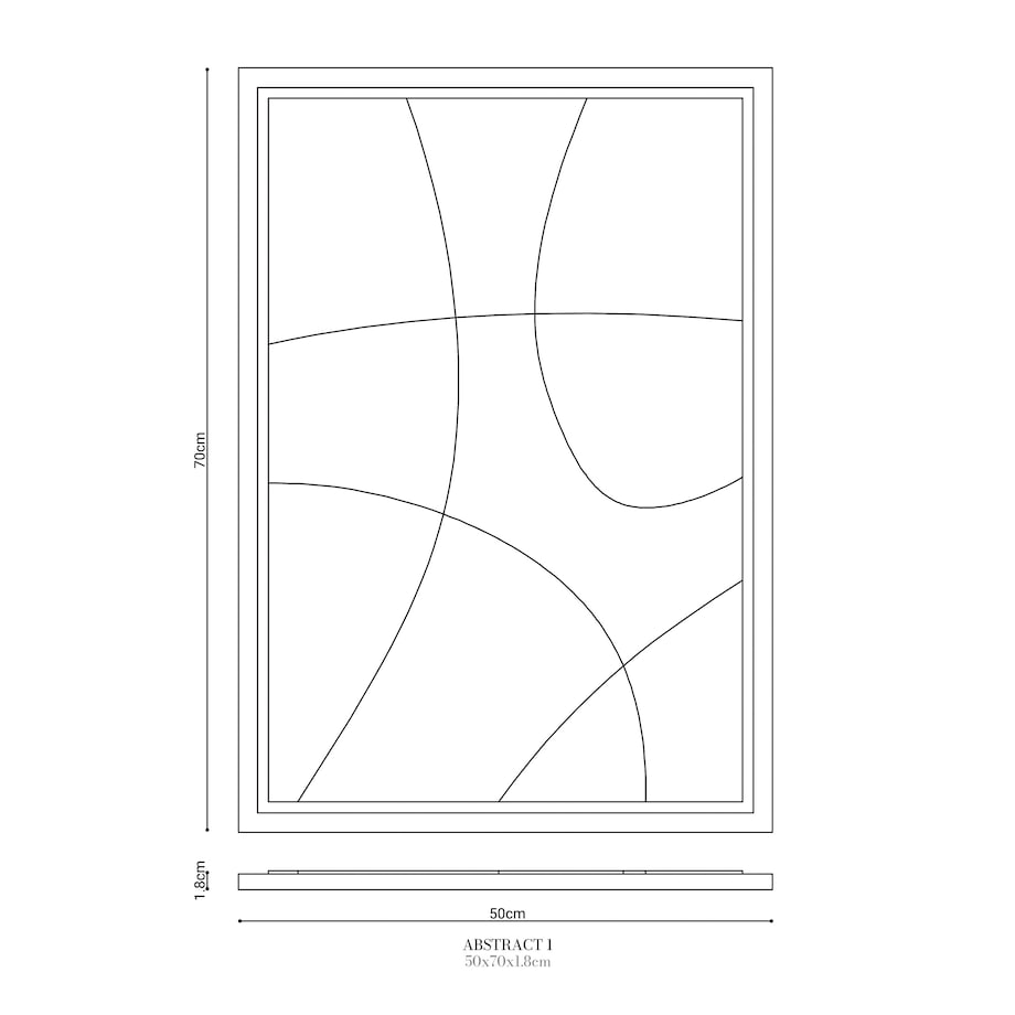 Obraz 3D 50x70cm Abstract I – Dekoracja Ścienna z Tynku Naturalnego, Natural Cream Minimalistyczny Relief