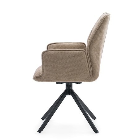 Krzesło tapicerowane obrotowe szenilowe do salonu MERANO beżowe