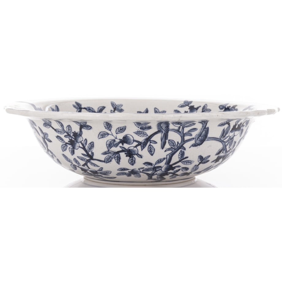 Dzbanek porcelanowy dekoracyjny 26x17x22 i 9x34x34 cm MODELLO BLU z misą