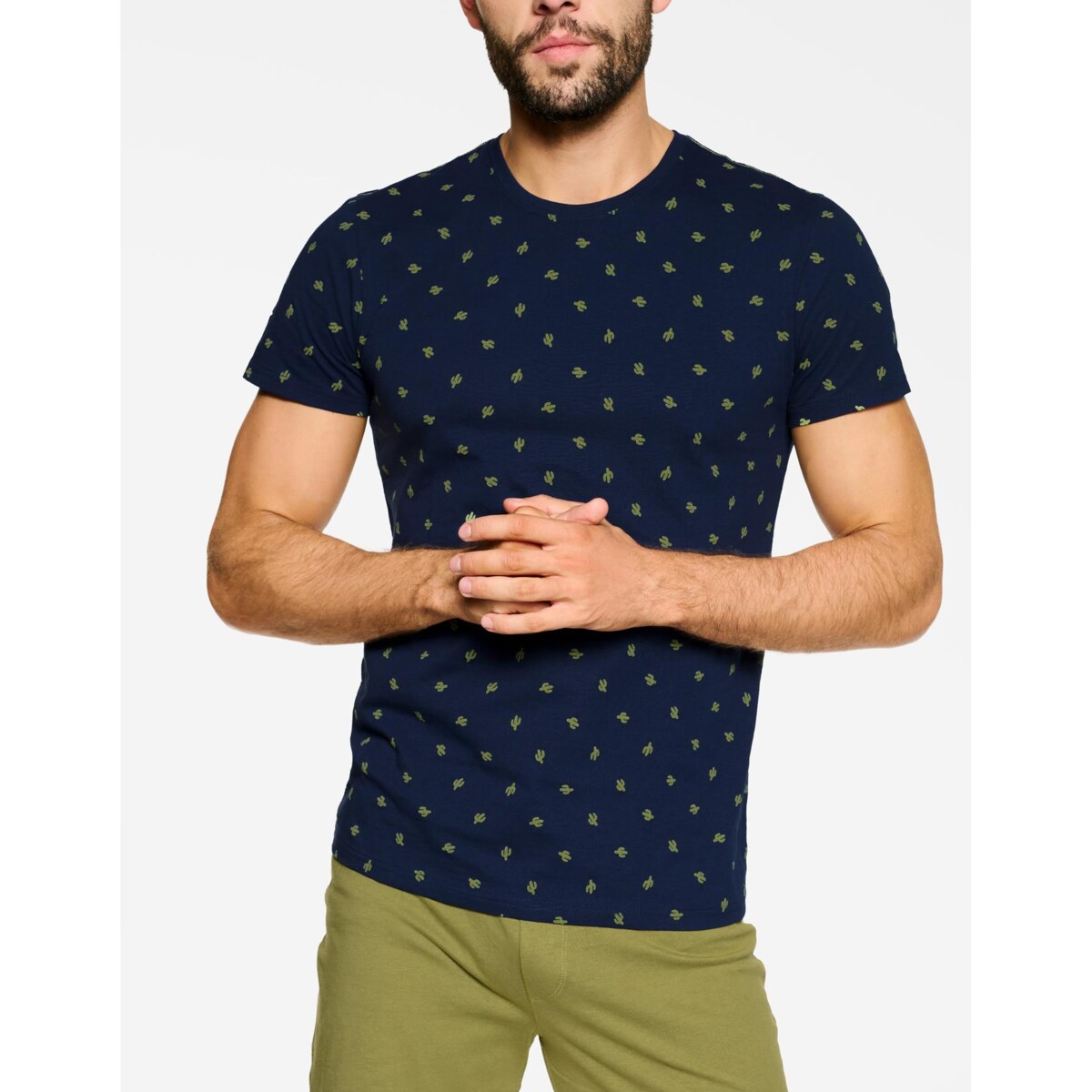 Piżama Needle 39730-59X Granatowo-Zielona Granatowo-Zielony, XXL