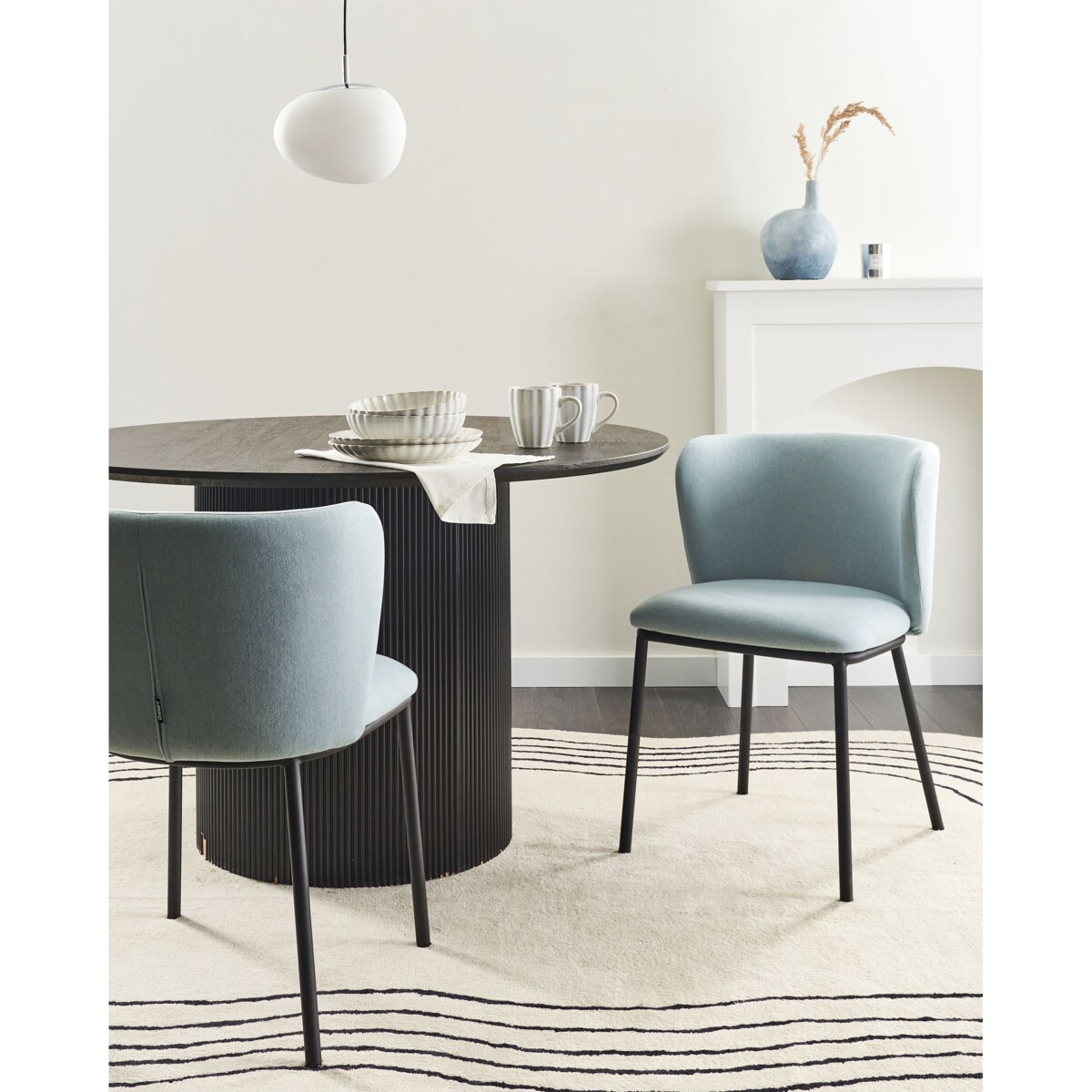 Zestaw 2 krzeseł do jadalni MINA Błękitny