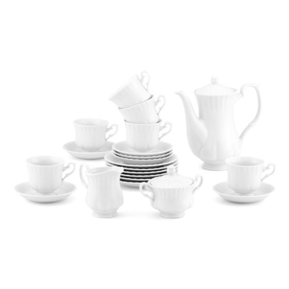 Zestaw obiadowo-kawowy dla 12 osób 120 el. Iwona Biała C000