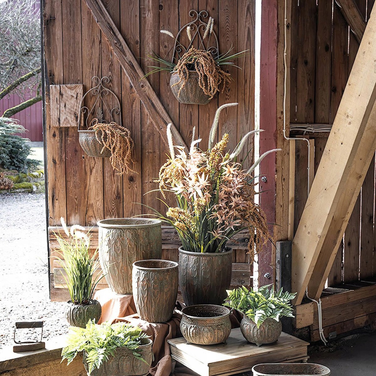 DONICZKA WISZĄCA NA ŚCIANĘ ŚCIENNA DUŻA BOHO RETRO LOFT OSŁONKA DONICA 2szt