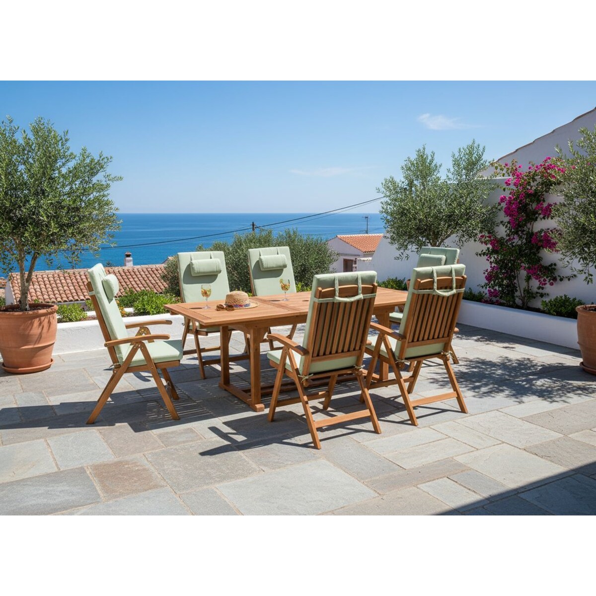 Zestaw 6 poduszek ogrodowych JAVA/AMANTEA PREMIUM 50 x 70 cm Zielony